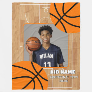 Cobertor De Velo Foto personalizada para crianças de basquete