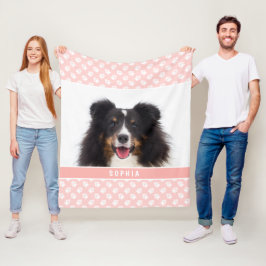 Cobertor De Velo Foto Pet Personalizada Cor-de-Rosa Esbranquiçada C