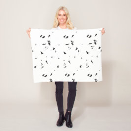 Cobertor De Velo Foto preta e branca de um bando de aves