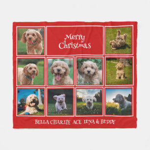 Cobertor De Velo Foto Red 10 Personalizada Feliz Natal Pets