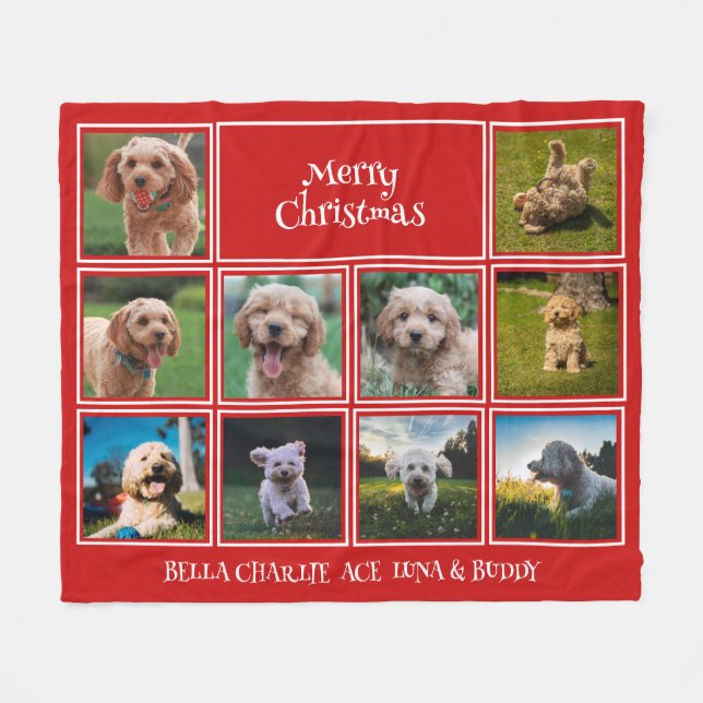 Cobertor De Velo Foto Red 10 Personalizada Feliz Natal Pets (Frente (Horizontal))