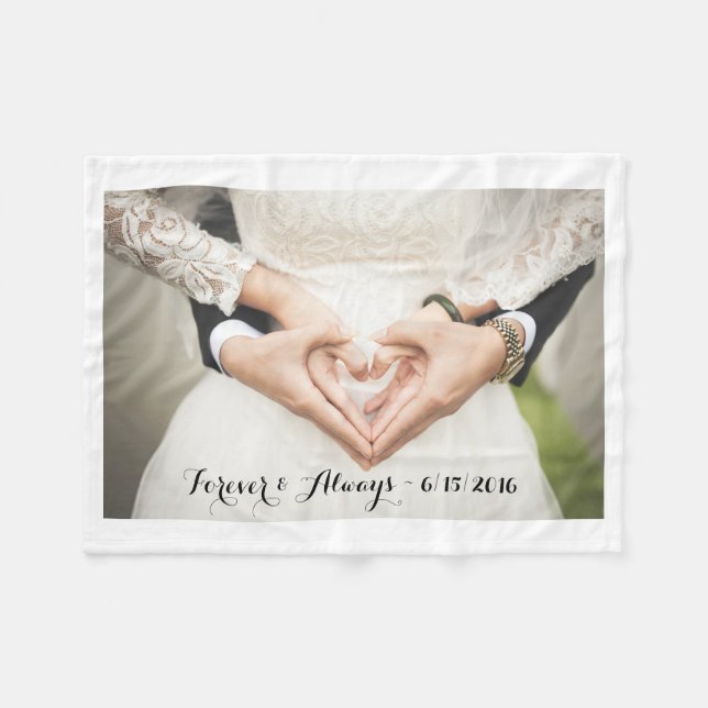Cobertor De Velo Foto Wedding personalizada para sempre & sempre (Frente (Horizontal))