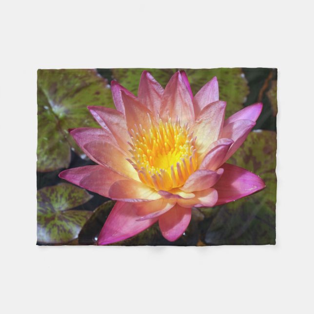 Cobertor De Velo Fotografia de Nenúfar Rosa (Frente (Horizontal))
