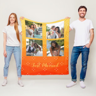 Cobertor De Velo Fotos Personalizadas Em Amarelo E Laranja