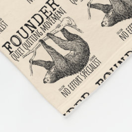 Cobertor De Velo Founder Quiet Quitting Movement Cute Sloth