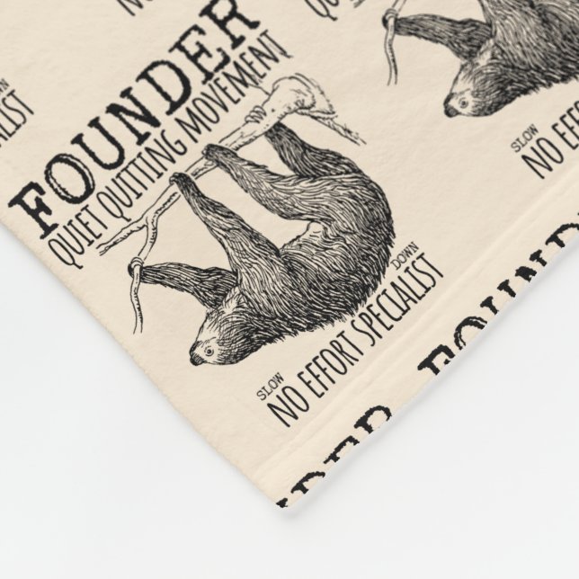 Cobertor De Velo Founder Quiet Quitting Movement Cute Sloth (Quina)