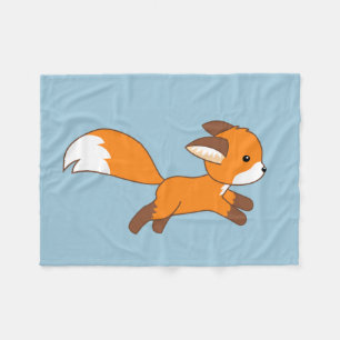 Cobertor De Velo Fox bonito do corredor no azul