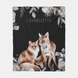 Cobertor De Velo Fox Casal Winter Foliage Christmas Personalizado