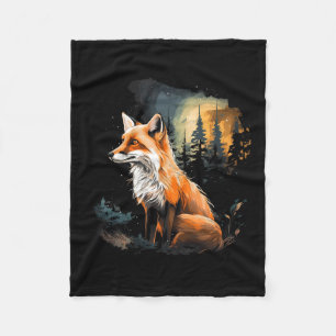 Cobertor De Velo Fox Forest Nature Lover Montanhas Caminhando Campa