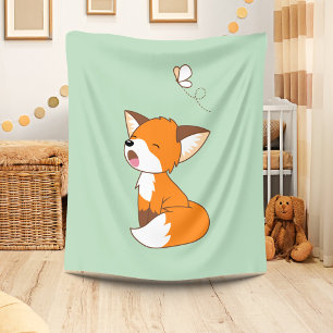 Cobertor De Velo Fox pequeno sonolento bonito