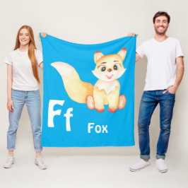 Cobertor De Velo Fox personalize ABC: Carta F - Adicione seu nome