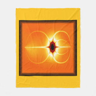 Cobertor De Velo Fractal Amarelo Com Fundo Laranja