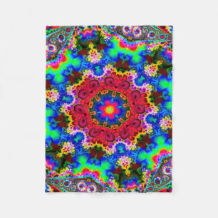 Cobertor De Velo Fractal cósmico psicadélico da flor