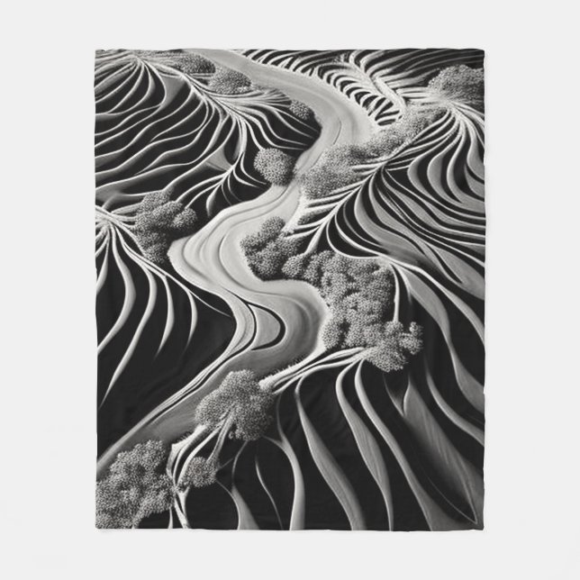 Cobertor De Velo Fractal Flow (Frente)