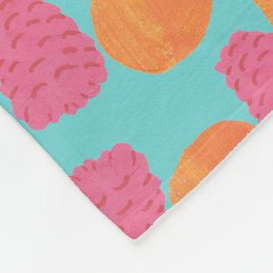 Cobertor De Velo Framboesas Tangerinas de Turquesa Brilhante Blue