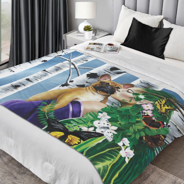 Cobertor De Velo Francês Buldogue Dryad Fantasy (Criador carregado)