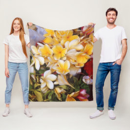 Cobertor De Velo Frangipani Fleece Blanket