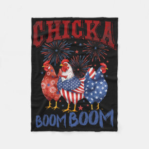 Cobertor De Velo Frango Boom Boom Patriótico Divertido Chicka 4 De