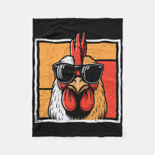 Cobertor De Velo Frango Vintage Galo Engraçado Fazendeiro Galinhas