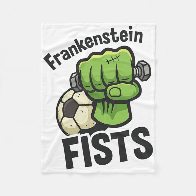 Cobertor De Velo Frankenstein Fists Funny Soccer Stuff  (Frente)