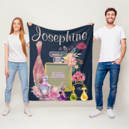 Cobertor De Velo Frascos de Perfume Personalizados Nome Rosa Floral