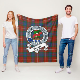 Cobertor De Velo Fraser Ancião Crachá Clã Xadrez Tartan