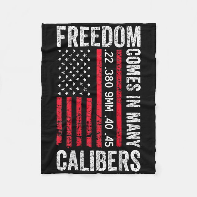 Cobertor De Velo Freedom Comes In Many Calibers - Funny Pro Gun (on (Frente)