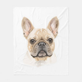 Cobertor De Velo French Bulldog Watercolor Fleece Blanket Neutral