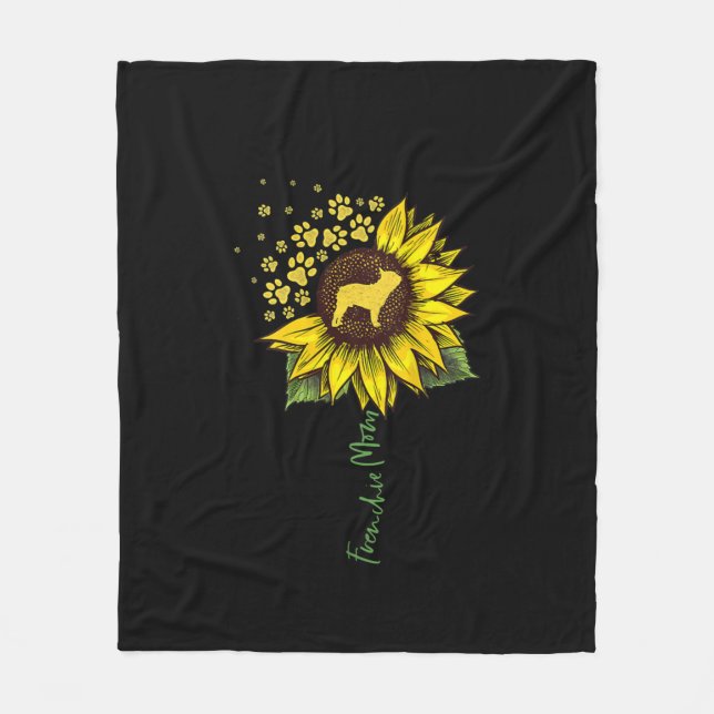 Cobertor De Velo Frenchie Mãe Sunflower French Bulldog Gift (Frente)