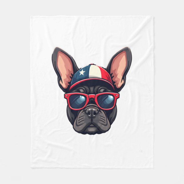 Cobertor De Velo Frenchie Wearing USA Colors (5) (Frente)