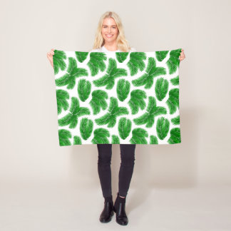 Cobertor De Velo Fresh Green Palm Leaves Tropical Print
