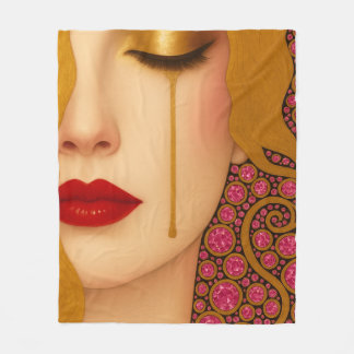 Cobertor De Velo Freya's heartache golden tears in pink motif