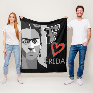 COBERTOR DE VELO FRIDA BLACK E RED HEART