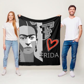 COBERTOR DE VELO FRIDA BLACK E RED HEART