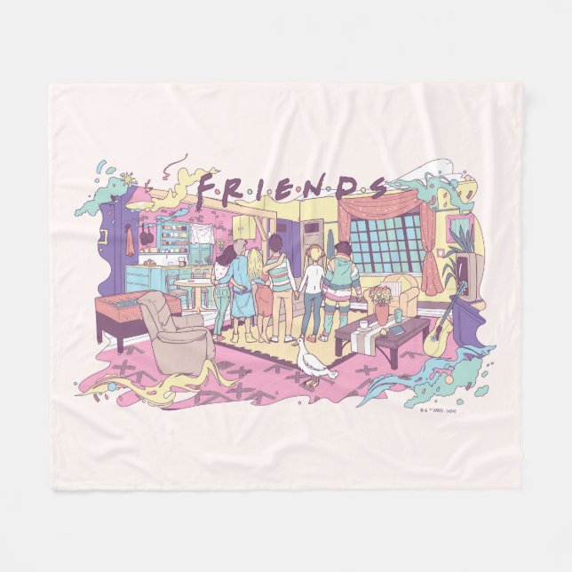 Cobertor De Velo FRIENDS™ | Apartamento Cartoon (Frente (Horizontal))