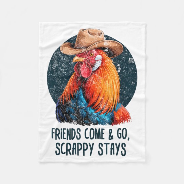 Cobertor De Velo Friends Come And Go Scrappy Stays Humor Chicken Me (Frente)