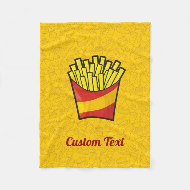 Cobertor De Velo Fries franceses Fleece Blanket (Frente)