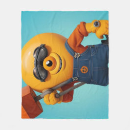 Cobertor De Velo Fröhlicher Baumeister – Gelber Held mit Hammer
