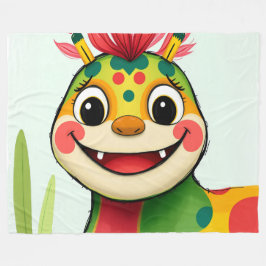 Cobertor De Velo „Fröhlicher Dschungeldrache – Bunt und Glücklich“