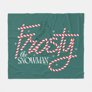 Cobertor De Velo Frosty the Snowman Candy Cane Logo