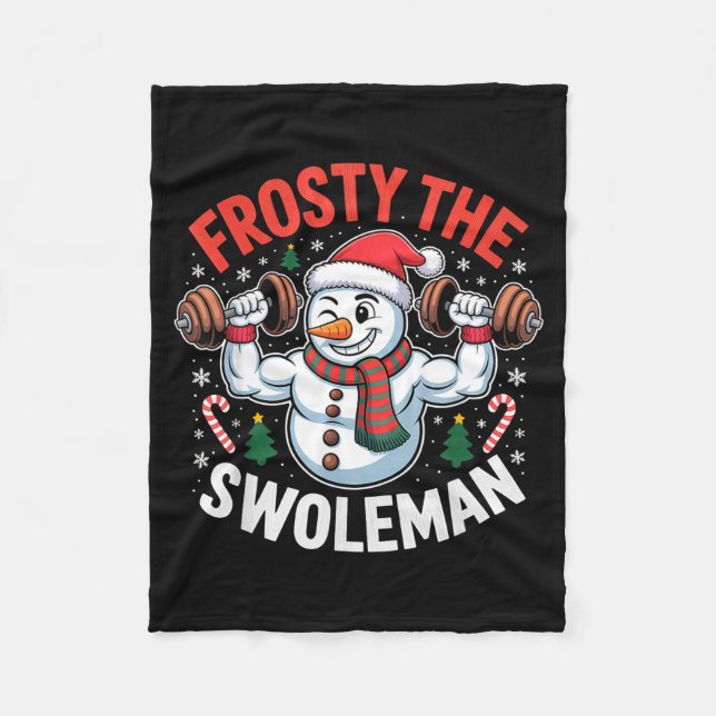 Cobertor De Velo Frosty The Swoleman Funny Gym Swole Bro Snowman  (Frente)