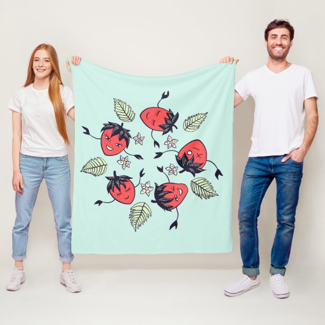 Cobertor De Velo Fruta Cute Strawberry Kawaii (In Situ)