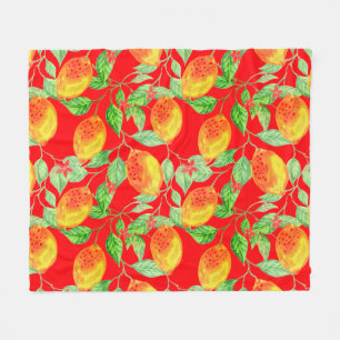 Cobertor De Velo Fruta de limão vazio verde-vermelho-amarelo