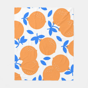 Cobertor De Velo Fruta Laranja: Padrão Infinito De Balança Azul.