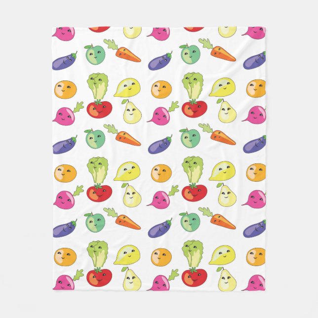 Cobertor De Velo frutas e produtos hortícolas animados (Frente)