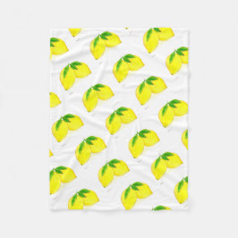 Cobertor De Velo Frutas impressão amarelas limões