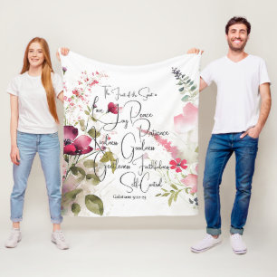 Cobertor De Velo Fruto do Espírito floral rosa