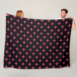 Cobertor De Velo Fuchsia polka cruza a preto
