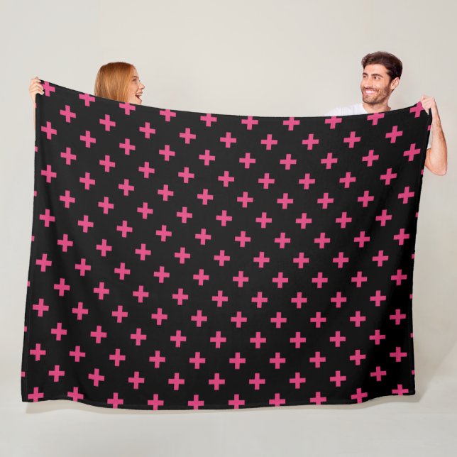 Cobertor De Velo Fuchsia polka cruza a preto (In Situ)