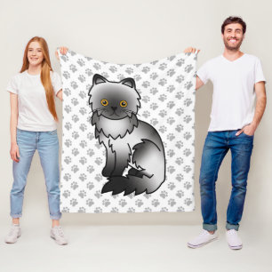 Cobertor De Velo Fumaça Gato de Cartoon Persa e Pinças